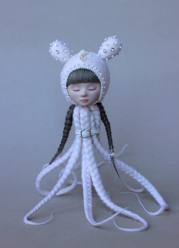 “Japanese Snowy OctoBunny LULU, porcelain doll,” by ShirrStone Shelter