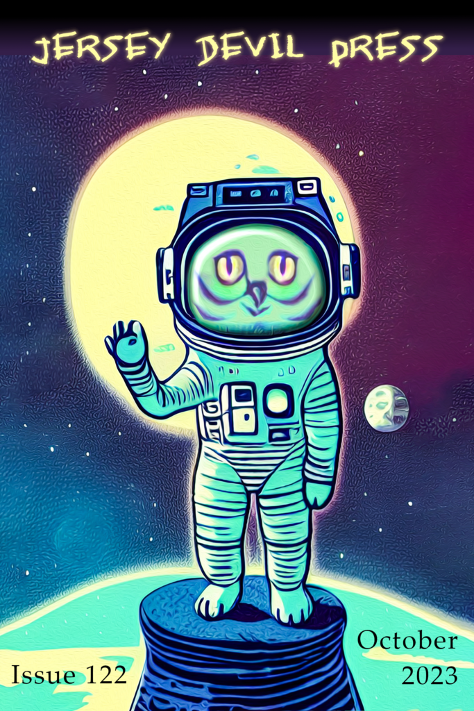 cat astronaut waving